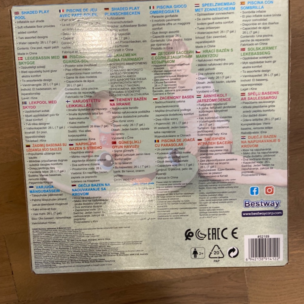 Bestway Inflatable Green Pool with Shade - Picture 2 of 6